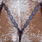 NEW HILASON LEATHER HORSE BREAST COLLAR WESTERN TACK DARK BROWN - S308