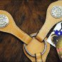 HILASON HORSE HEADSTALL BRIDLE BREAST COLLAR WESTERN LEATHER W/ BERRY CONCHO S08