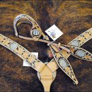 NEW HILASON HORSE BRIDLE HEADSTALL BREAST COLLAR LEATHER WESTERN RHINESTONE N6