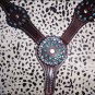 HILASON WESTERN LEATHER HORSE ONE EAR BRIDLE HEADSTALL BREAST COLLAR CRYSTAL S47