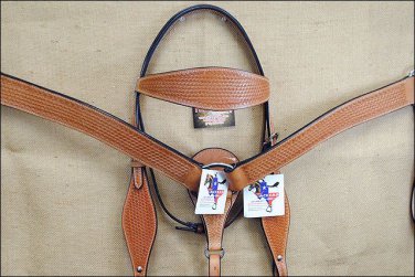HILASON WESTERN TOOL LEATHER HORSE BRIDLE HEADSTALL BREAST COLLAR LIGHT OIL S316