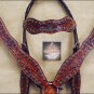 NEW HILASON WESTERN LEATHER HORSE BRIDLE HEADSTALL BREAST COLLAR MAHOGANY SS345M
