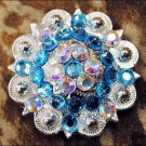 CN050TF- 1 TURQUOISE AB CRYSTALS BERRY CONCHO RHINESTONE HEADSTALL SADDLE TACK