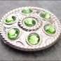 CN079F- 1 GREEN CRYSTAL RHINESTONE WHEEL CONCHO BLING HEADSTALL TACK COWGIRL