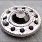 CN078F- 8 BLACK CRYSTAL RHINESTONE WHEEL CONCHOS BLING HEADSTALL TACK COWGIRL