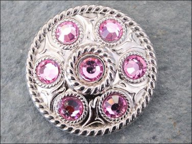 CN080F- 4 GREEN CRYSTAL RHINESTONE WHEEL CONCHOS BLING HEADSTALL TACK COWGIRL