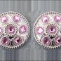 CN080F- 8 PINK CRYSTAL RHINESTONE WHEEL CONCHOS BLING HEADSTALL TACK COWGIRL