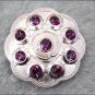 CN087F- 16 PURPLE CRYSTAL RHINESTONE FLORAL CONCHOS BLING HEADSTALL TACK COWGIRL
