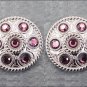 CN082F- 16 PURPLE CRYSTAL RHINESTONE WHEEL CONCHOS BLING HEADSTALL TACK COWGIRL