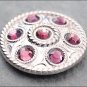 CN082F- 16 PURPLE CRYSTAL RHINESTONE WHEEL CONCHOS BLING HEADSTALL TACK COWGIRL