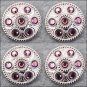 CN082F- 16 PURPLE CRYSTAL RHINESTONE WHEEL CONCHOS BLING HEADSTALL TACK COWGIRL