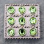 CN089F- 8 GREEN CRYSTAL RHINESTONE SQUARE CONCHOS BLING HEADSTALL TACK COWGIRL