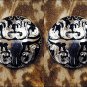 CN096F- 1 LONG HORN BLACK CONCHO SADDLE HEADSTALL TACK BLING COWGIRL