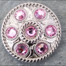 CN080F- 16 PINK CRYSTAL RHINESTONE WHEEL CONCHOS BLING HEADSTALL TACK COWGIRL