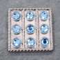 CN091F- 8 BLUE CRYSTAL RHINESTONE SQUARE CONCHOS BLING HEADSTALL TACK COWGIRL