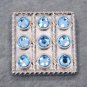 CN091F- 8 BLUE CRYSTAL RHINESTONE SQUARE CONCHOS BLING HEADSTALL TACK COWGIRL