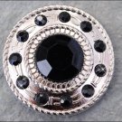 CN078F- 2 BLACK CRYSTAL RHINESTONE WHEEL CONCHOS BLING HEADSTALL TACK COWGIRL