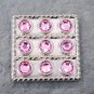 CN090F- 8 PINK CRYSTAL RHINESTONE SQUARE CONCHOS BLING HEADSTALL TACK COWGIRL