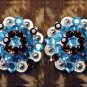 CN050B1F- 1 TURQUOISE BROWN CRYSTALS BERRY CONCHO RHINESTONE HEADSTALL SADDLE