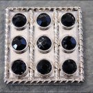 CN093F- 16 BLACK CRYSTAL RHINESTONE SQUARE CONCHOS BLING HEADSTALL TACK COWGIRL