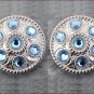 CN081F- 8 BLUE CRYSTAL RHINESTONE WHEEL CONCHOS BLING HEADSTALL TACK COWGIRL