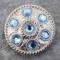 CN081F- 8 BLUE CRYSTAL RHINESTONE WHEEL CONCHOS BLING HEADSTALL TACK COWGIRL