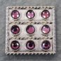 CN092F- 2 PURPLE CRYSTAL RHINESTONE SQUARE CONCHOS BLING HEADSTALL TACK COWGIRL