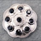 CN088F- 8 BLACK CRYSTAL RHINESTONE FLORAL CONCHOS BLING HEADSTALL TACK COWGIRL