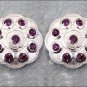 CN087F- 4 PURPLE CRYSTAL RHINESTONE FLORAL CONCHOS BLING HEADSTALL TACK COWGIRL