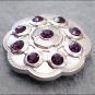 CN087F- 4 PURPLE CRYSTAL RHINESTONE FLORAL CONCHOS BLING HEADSTALL TACK COWGIRL
