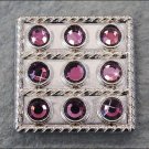 CN092F- 4 PURPLE CRYSTAL RHINESTONE SQUARE CONCHOS BLING HEADSTALL TACK COWGIRL