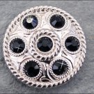 CN083F- 32 BLACK CRYSTAL RHINESTONE WHEEL CONCHOS BLING HEADSTALL TACK COWGIRL