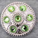 CN079F- 8 GREEN CRYSTAL RHINESTONE WHEEL CONCHOS BLING HEADSTALL TACK COWGIRL