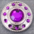 CN077F- 1 PURPLE CRYSTAL RHINESTONE WHEEL CONCHO BLING HEADSTALL TACK COWGIRL