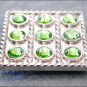 CN089F- 2 GREEN CRYSTAL RHINESTONE SQUARE CONCHOS BLING HEADSTALL TACK COWGIRL