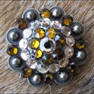 CN027F- 2 PEACH TEA RHINESTONE BERRY CONCHOS CRYSTAL BLING HEADSTALL TACK
