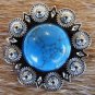 CN046F- 16 TURQUOISE STONE ROUND CONCHOS BLING HEADSTALL TACK RODEO COWGIRL