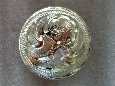 CN051F- 4 SILVER ENGRAVED ROUND BERRY CONCHOS SADDLE HEADSTALL HORSE TACK 1.25