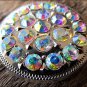 CN043F- 4 AB CRYSTALS ROUND CONCHOS RHINESTONE HEADSTALL TACK BLING COWGIRL