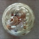 CN051F- 32 SILVER ENGRAVED ROUND BERRY CONCHOS SADDLE HEADSTALL HORSE TACK 1.25