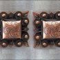CN042F- 4 SQUARE COPPER ENGRAVED CONCHOS SADDLE HEADSTALL HORSE TACK 1.5IN