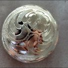 CN052F- 8 SILVER ENGRAVED ROUND BERRY CONCHOS SADDLE HEADSTALL HORSE TACK 1.5IN