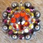 CN026F- 2 FUCHSIA TOPAZ RHINESTONE  CONCHOS CRYSTAL BLING HEADSTALL TACK COWGIRL