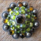 CN024F- 1 PARROT GREEN RHINESTONE  CRYSTAL CONCHOS BLING HEADSTALL TACK COWGIRL