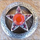 CN021F- 16 STAR FUCHSIA RHINESTONE  CRYSTAL CONCHOS BLING HEADSTALL COWGIRL TACK