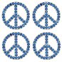 CN007F- 8 SAPPHIRE PEACE RHINESTONE CONCHOS CRYSTALS HEADSTALL TACK BLING