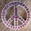 CN006F- 2 FUCHSIA PEACE RHINESTONE CONCHOS CRYSTALS HEADSTALL TACK BLING