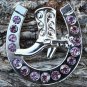 CN009F- 4 AMETHYST HORSESHOE BOOTS RHINESTONE CONCHOS CRYSTALS HEADSTALL TACK