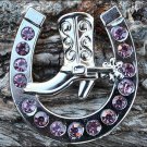 CN009F- 1 AMETHYST HORSESHOE BOOTS RHINESTONE CONCHOS CRYSTALS HEADSTALL TACK