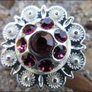 CN013F- 2 FUCHSIA RHINESTONE BERRY CONCHOS CRYSTALS HEADSTALL TACK COWGIRL